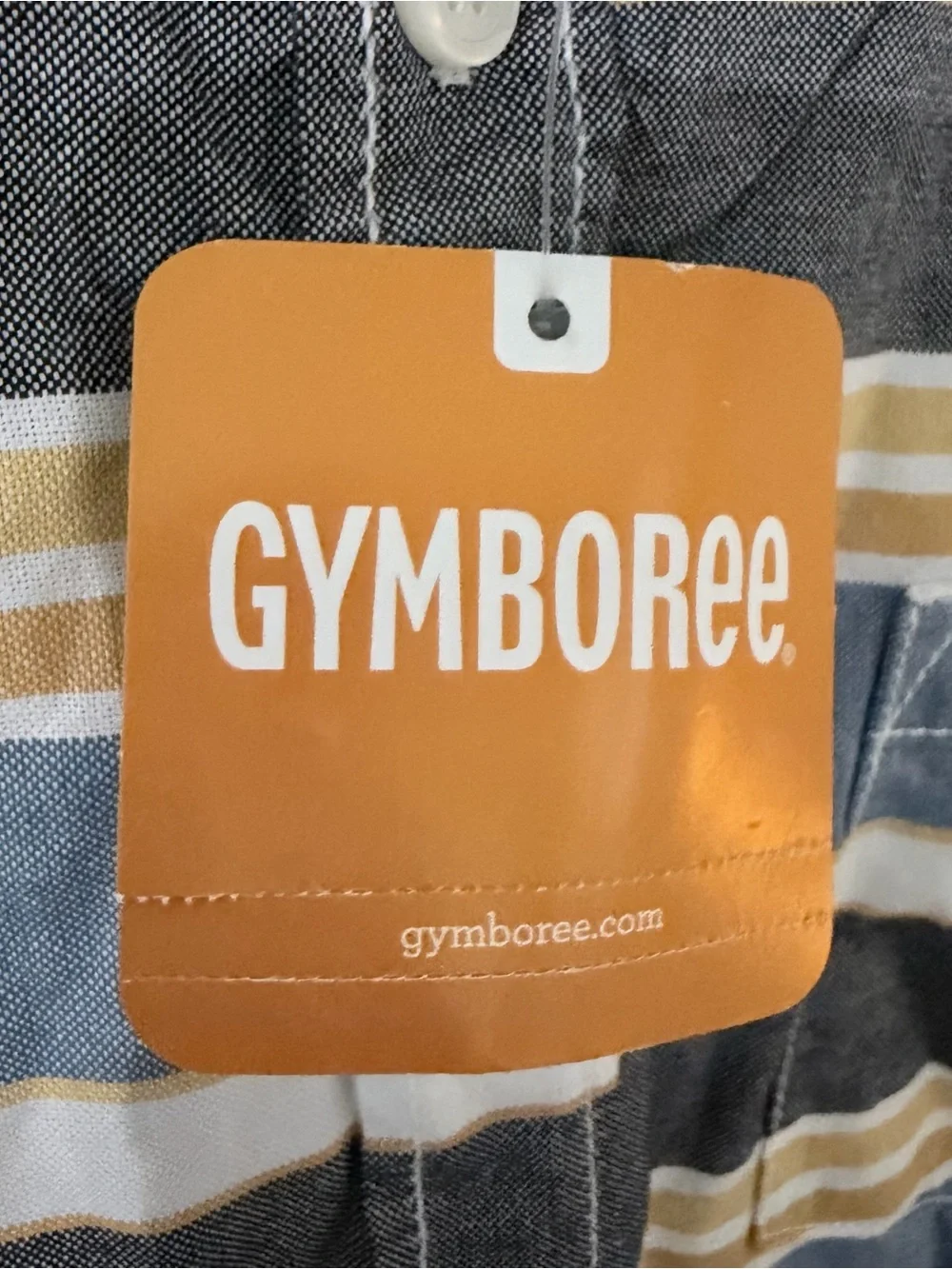 Gymboree Boy’s Long-Sleeve Striped Button-Up Shirt - Blue/Gray/Yellow